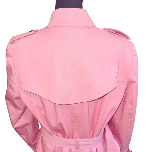 Jones New York Signature Pink Double-Breasted Trench Coat L Barbie Legally Blond - Picture 4 of 13